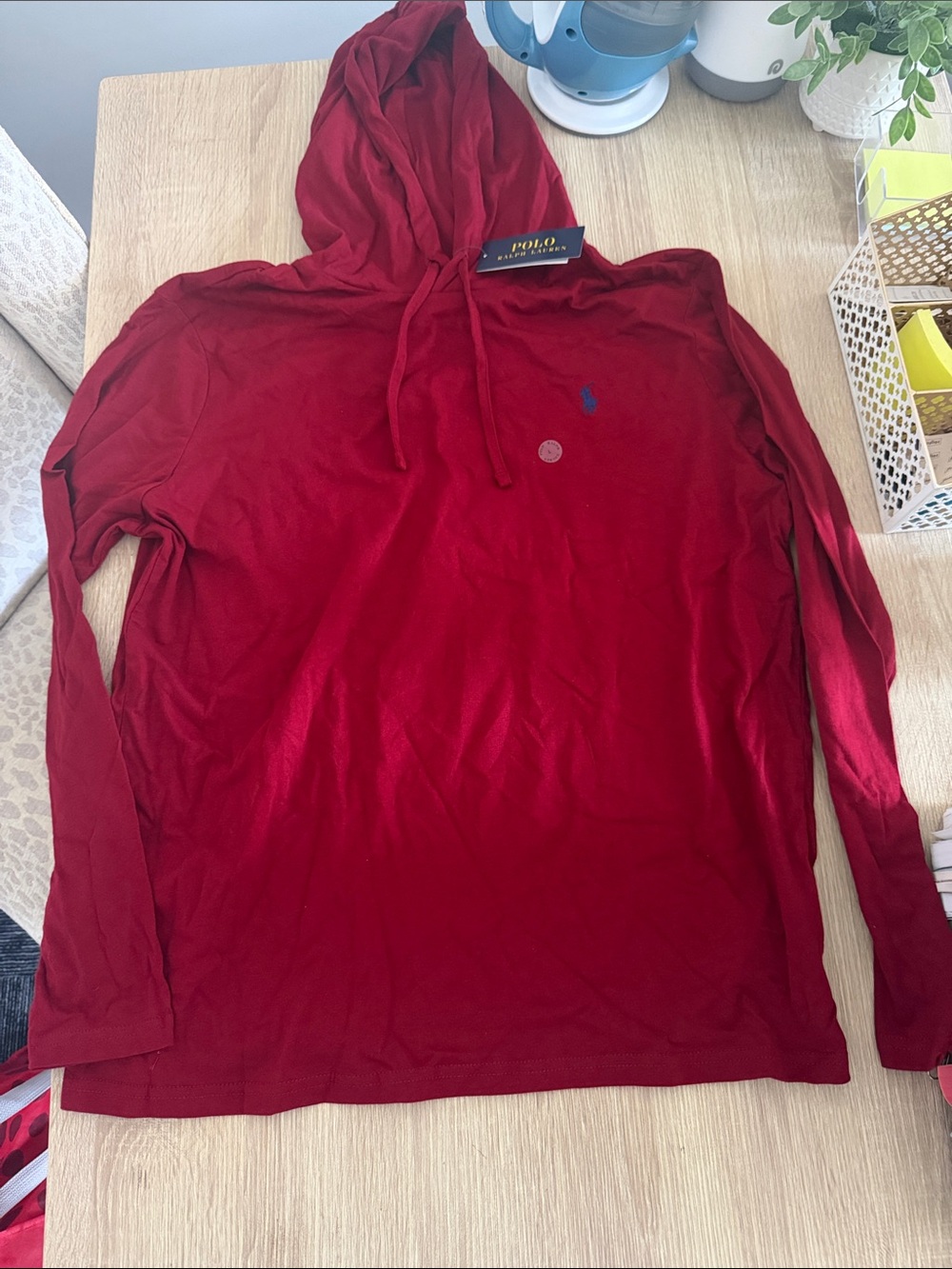 Polo by Ralph Lauren Red Long-Sleeve Hooded Tee